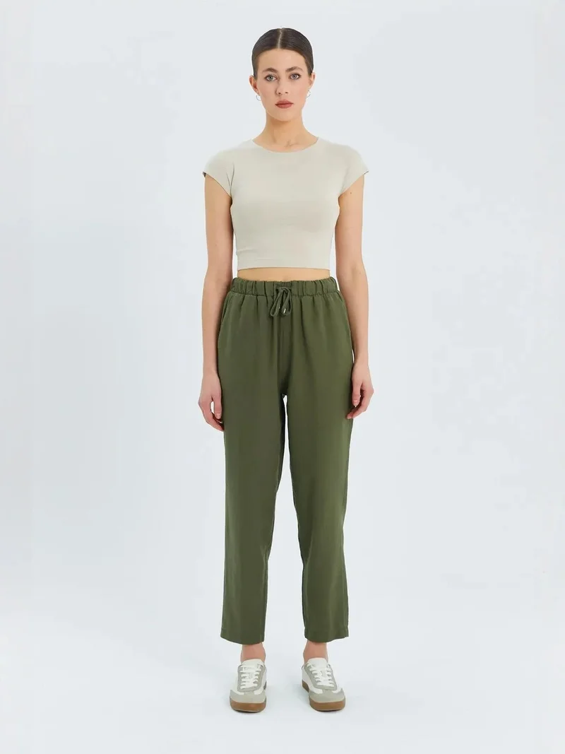 ميكسراي Mixray High Waist Pants with Drawstring
